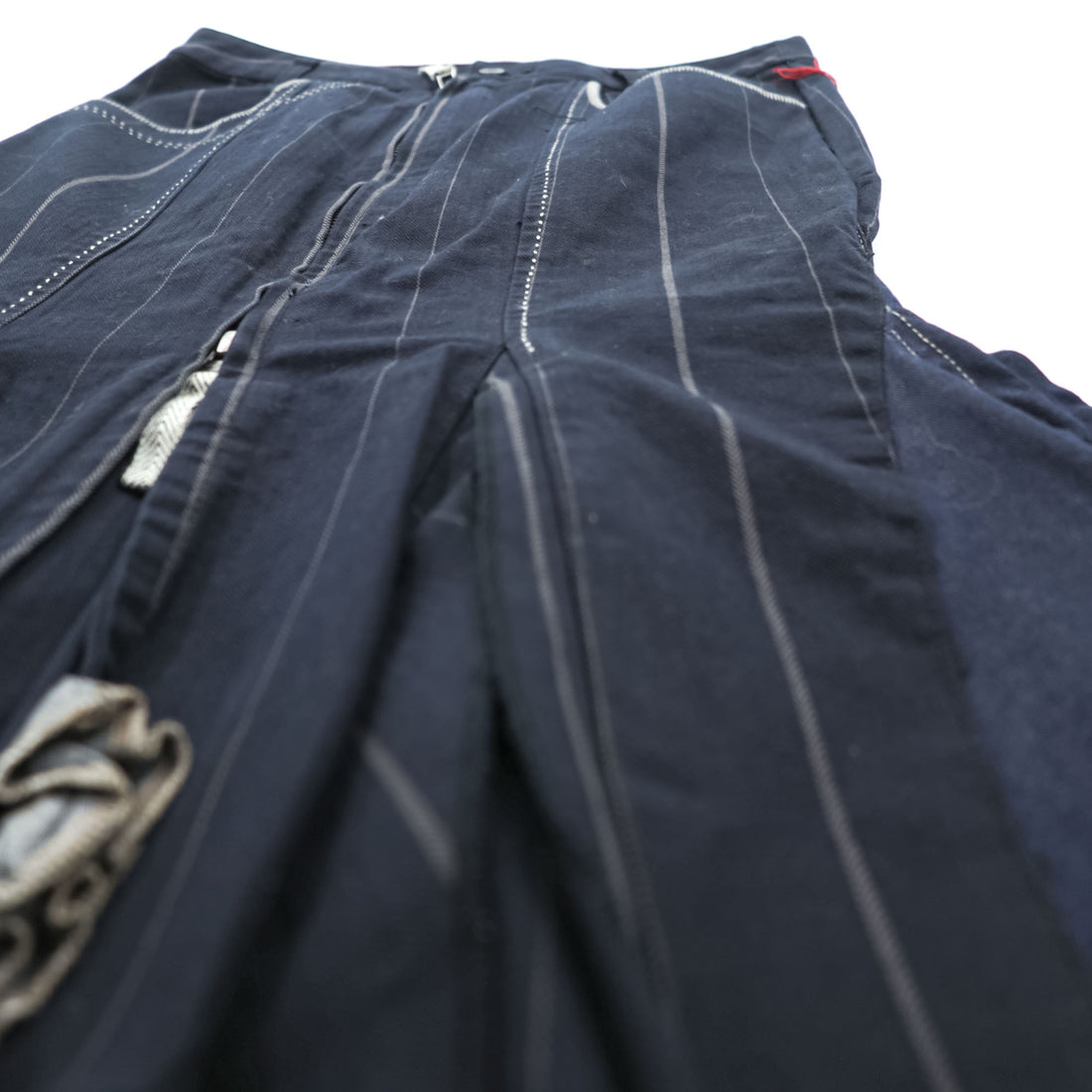 MARITHE + FRANCOIS GIRBAUD 90s Vintage Long Skirt, Size L, Black, Vintage Finish, Embroidery, Double Zip, Flare, Mermaid Style, Color Blocking