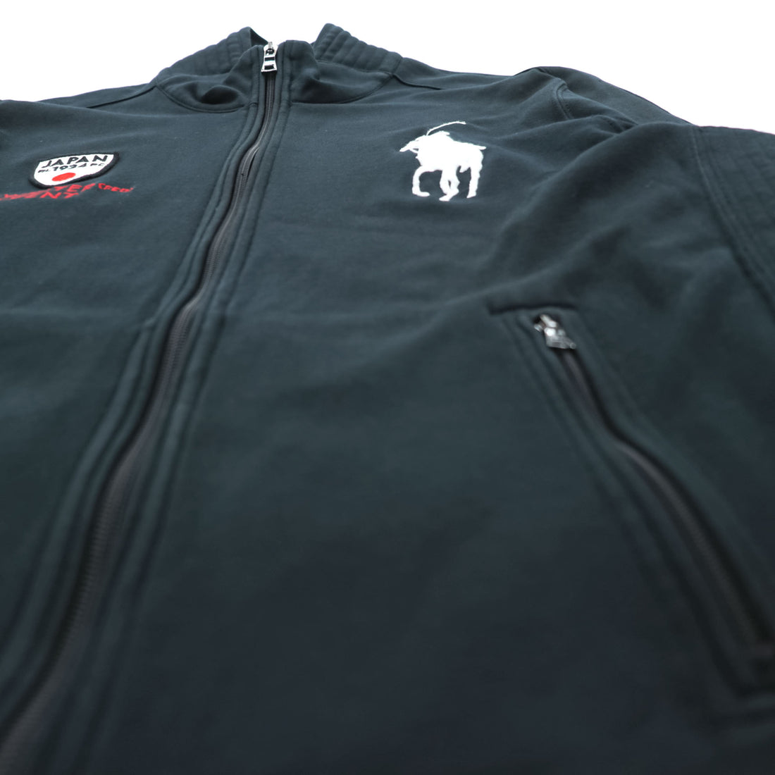 Polo Ralph Lauren 90年代 ダブルジップ スウェット トラックジャケット L ブラック ビッグポニー JAPAN ジャージ