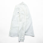 Polo Ralph Lauren リネン 長袖シャツ XL ホワイト 麻100% ボタンダウン SLIM FIT スモールポニー ロゴ 刺繍