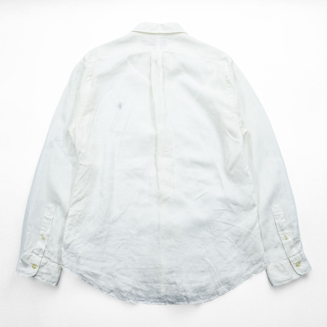 Polo Ralph Lauren リネン 長袖シャツ XL ホワイト 麻100% ボタンダウン SLIM FIT スモールポニー ロゴ 刺繍