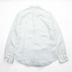 Polo Ralph Lauren リネン 長袖シャツ XL ホワイト 麻100% ボタンダウン SLIM FIT スモールポニー ロゴ 刺繍