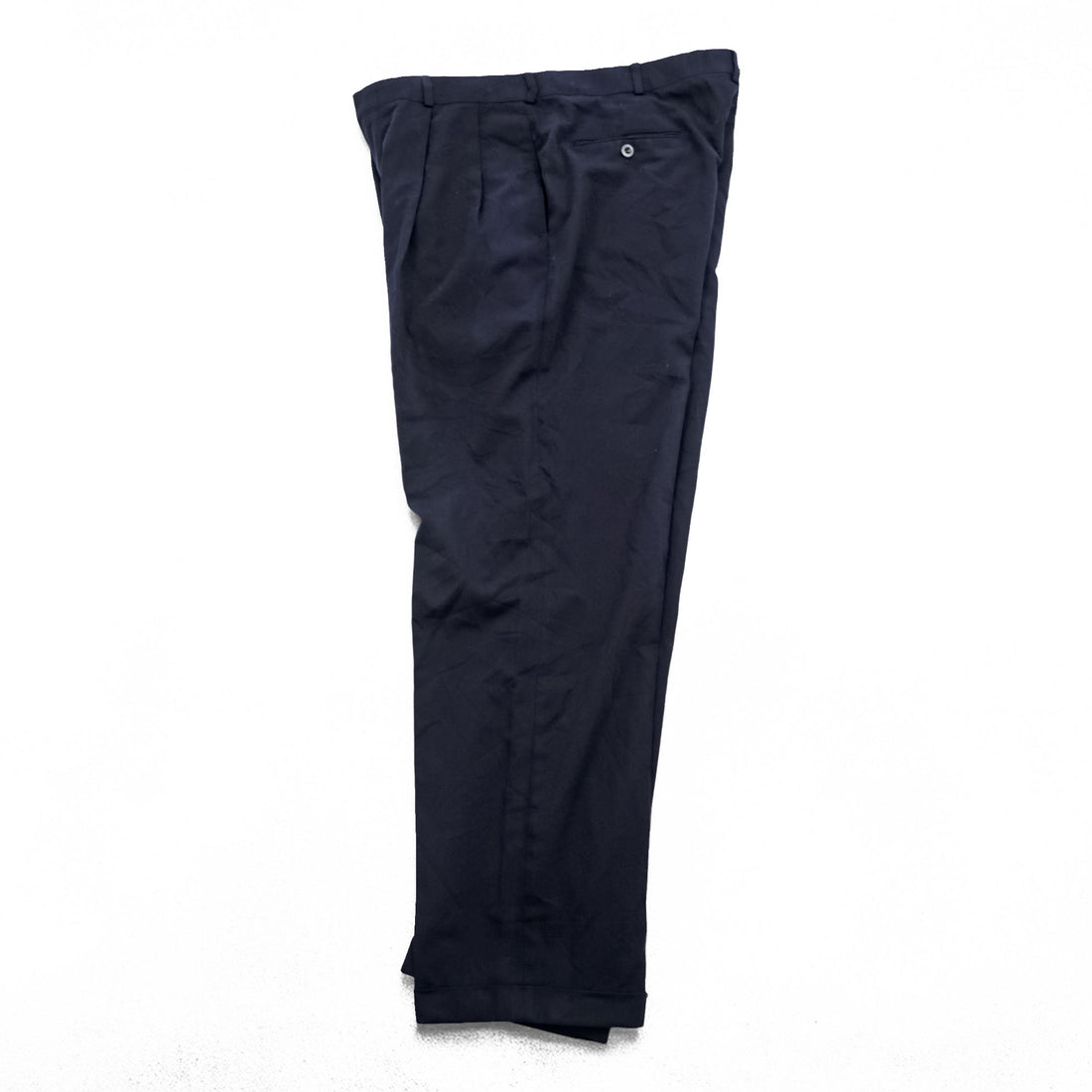 Vintage Levi Strauss Action Choice Pleated Dress Pants Navy 36x32 USA Made Dacron Polyester Rayon
