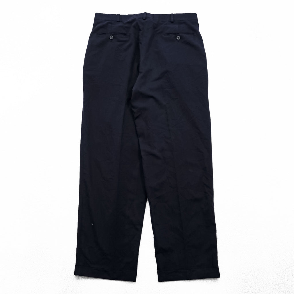 Vintage Levi Strauss Action Choice Pleated Dress Pants Navy 36x32 USA Made Dacron Polyester Rayon