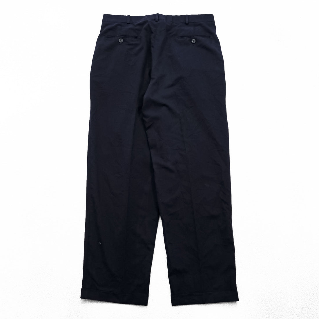 Vintage Levi Strauss Action Choice Pleated Dress Pants Navy 36x32 USA Made Dacron Polyester Rayon