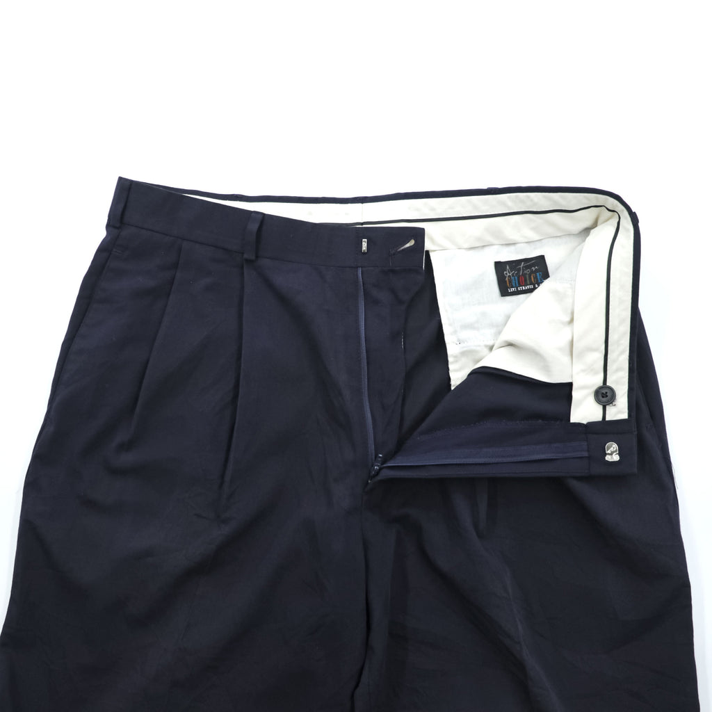 Vintage Levi Strauss Action Choice Pleated Dress Pants Navy 36x32 USA Made Dacron Polyester Rayon