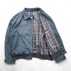 BURBERRY 90年代 スペイン製 ヴィンテージ スウィングトップ ハリントンジャケット L グレー 裏地ノバチェック