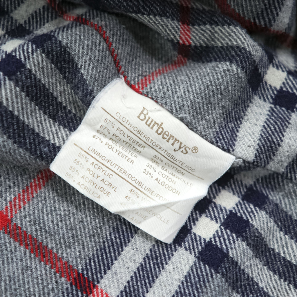 BURBERRY 90年代 スペイン製 ヴィンテージ スウィングトップ ハリントンジャケット L グレー 裏地ノバチェック