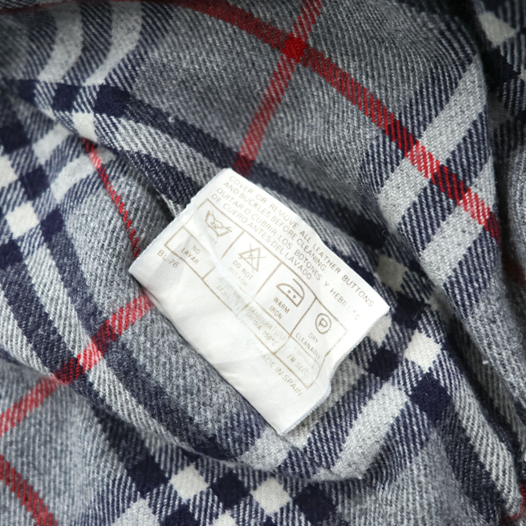 BURBERRY 90年代 スペイン製 ヴィンテージ スウィングトップ ハリントンジャケット L グレー 裏地ノバチェック