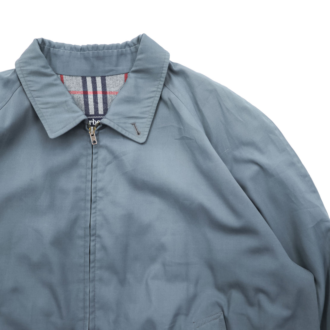 BURBERRY 90年代 スペイン製 ヴィンテージ スウィングトップ ハリントンジャケット L グレー 裏地ノバチェック