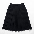 YVES SAINT LAURENT 90s Vintage Made in Japan Pleated Knit Skirt M Black