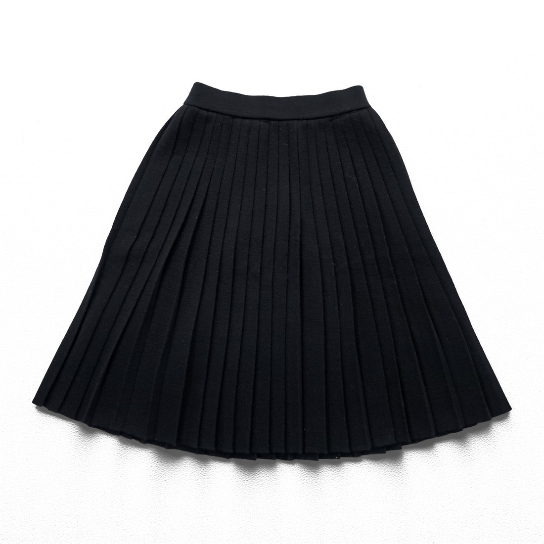 YVES SAINT LAURENT 90s Vintage Made in Japan Pleated Knit Skirt M Black