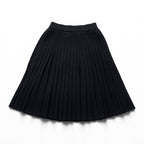 YVES SAINT LAURENT 90s Vintage Made in Japan Pleated Knit Skirt M Black
