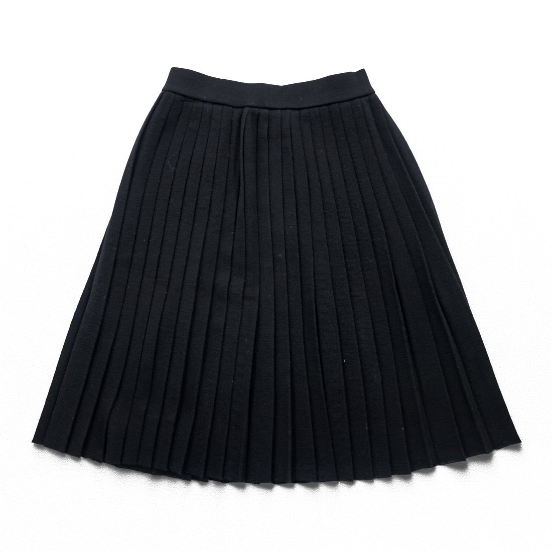YVES SAINT LAURENT 90s Vintage Made in Japan Pleated Knit Skirt M Black