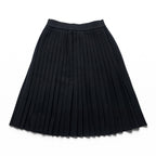 YVES SAINT LAURENT 90s Vintage Made in Japan Pleated Knit Skirt M Black