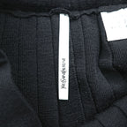 YVES SAINT LAURENT 90s Vintage Made in Japan Pleated Knit Skirt M Black