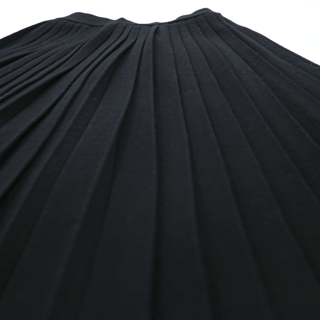 YVES SAINT LAURENT 90s Vintage Made in Japan Pleated Knit Skirt M Black