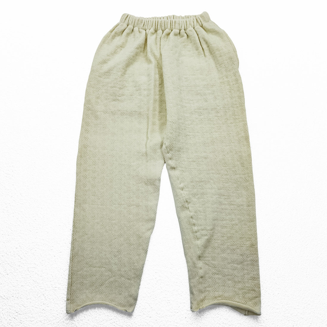 WORK SHOP Y's ( Yohji Yamamoto ) 90年代 ヴィンテージ 日本製 ニット イージーパンツ M ベージュ ナチュラル ウール ジャガード for men