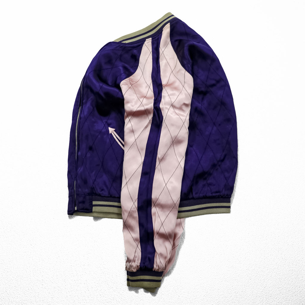 IOLANI Reversible Sukajan Japanese Souvenir Jacket, Size L, Embroidered, Japan, Cherry Blossom Design