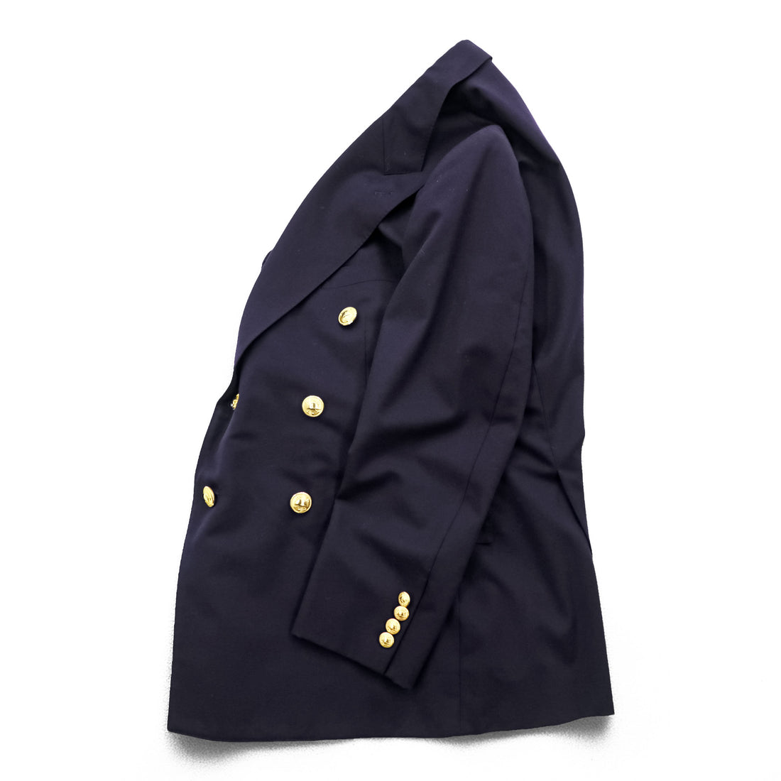 Polo Ralph Lauren 90年代 ヴィンテージ ピークドラペル ダブルブレスト ジャケット ブレザー M ネイビー ギャバジン 金ボタン 紺ブレ テーラード 日本製