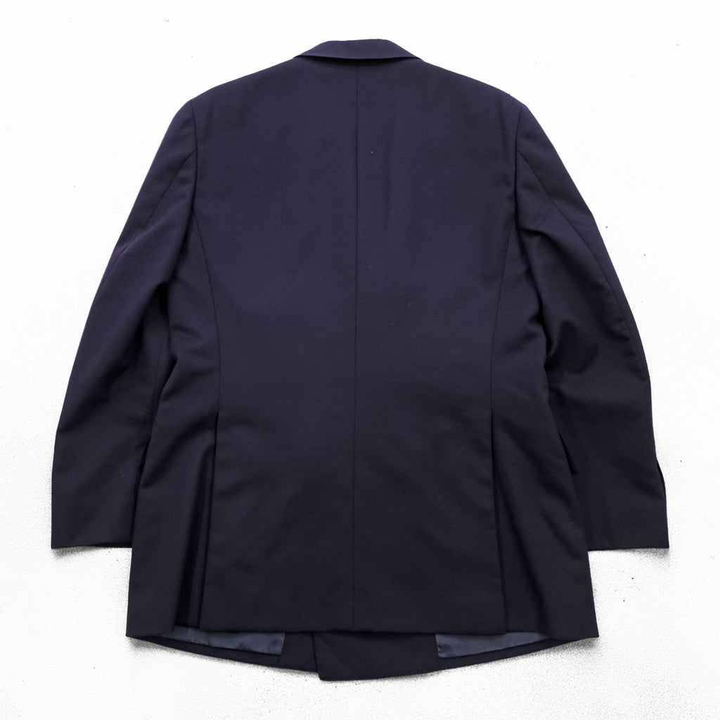 Polo Ralph Lauren 90年代 ヴィンテージ ピークドラペル ダブルブレスト ジャケット ブレザー M ネイビー ギャバジン 金ボタン 紺ブレ テーラード 日本製