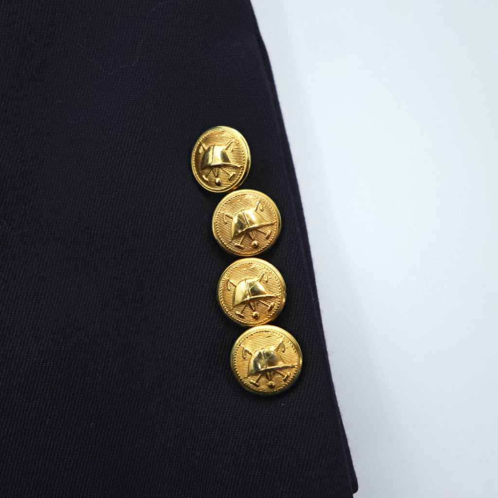 Polo Ralph Lauren 90年代 ヴィンテージ ピークドラペル ダブルブレスト ジャケット ブレザー M ネイビー ギャバジン 金ボタン 紺ブレ テーラード 日本製
