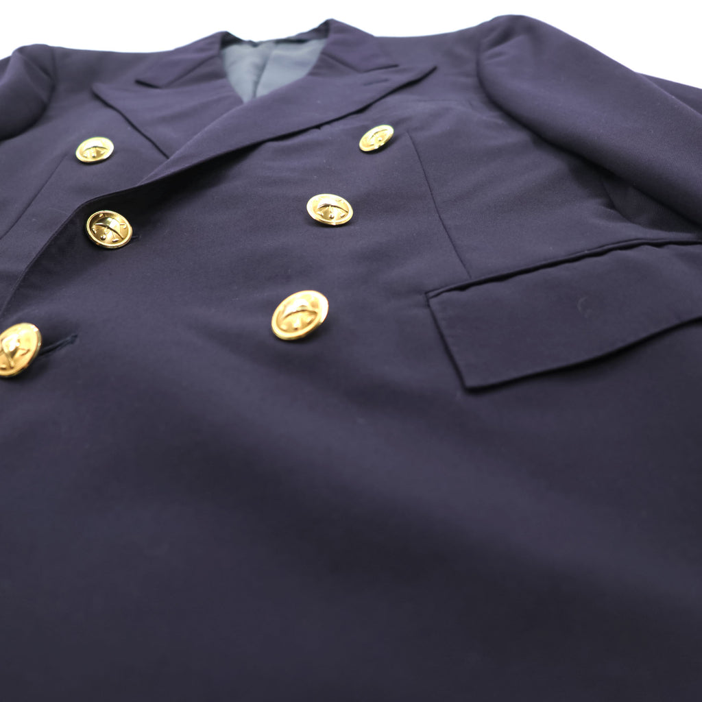 Polo Ralph Lauren 90年代 ヴィンテージ ピークドラペル ダブルブレスト ジャケット ブレザー M ネイビー ギャバジン 金ボタン 紺ブレ テーラード 日本製