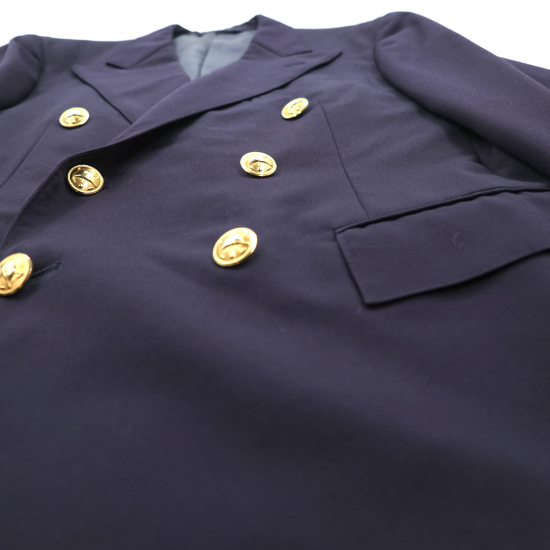Polo Ralph Lauren 90年代 ヴィンテージ ピークドラペル ダブルブレスト ジャケット ブレザー M ネイビー ギャバジン 金ボタン 紺ブレ テーラード 日本製