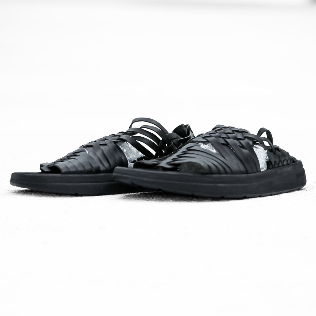 MALIBU Gurkha Sandals US9 Black CANYON VEGAN LEATHER