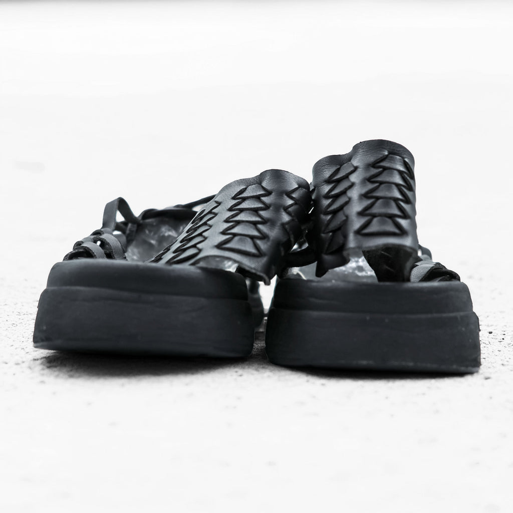 MALIBU Gurkha Sandals US9 Black CANYON VEGAN LEATHER