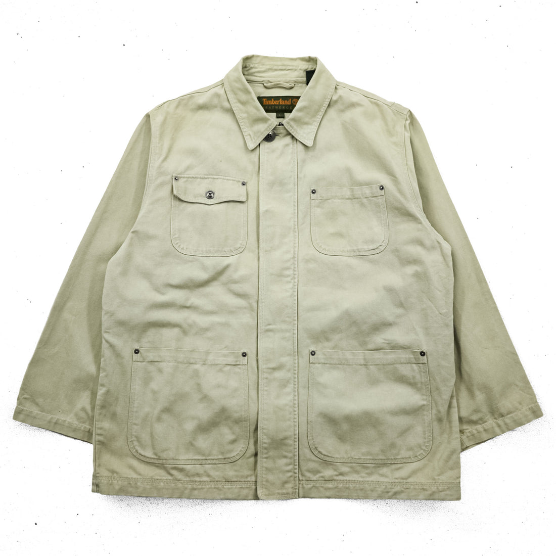 Timberland Vintage 00s Duck Chore Coat Hunting Jacket L Beige WEATHER GEAR 5270