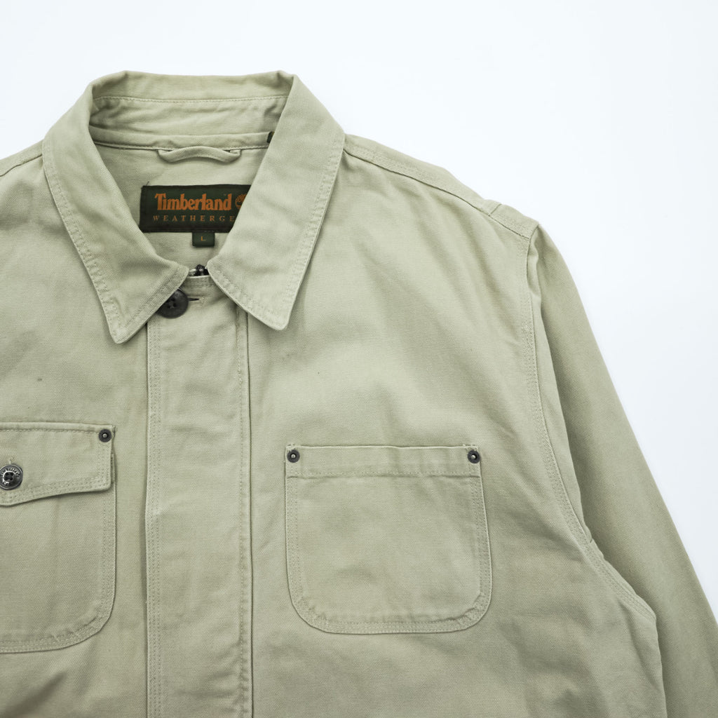 Timberland Vintage 00s Duck Chore Coat Hunting Jacket L Beige WEATHER GEAR 5270