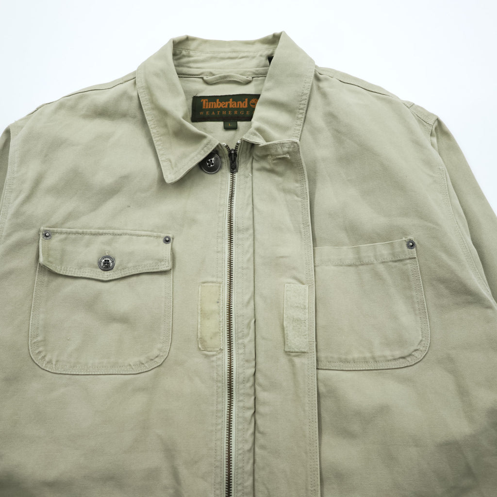 Timberland Vintage 00s Duck Chore Coat Hunting Jacket L Beige WEATHER GEAR 5270