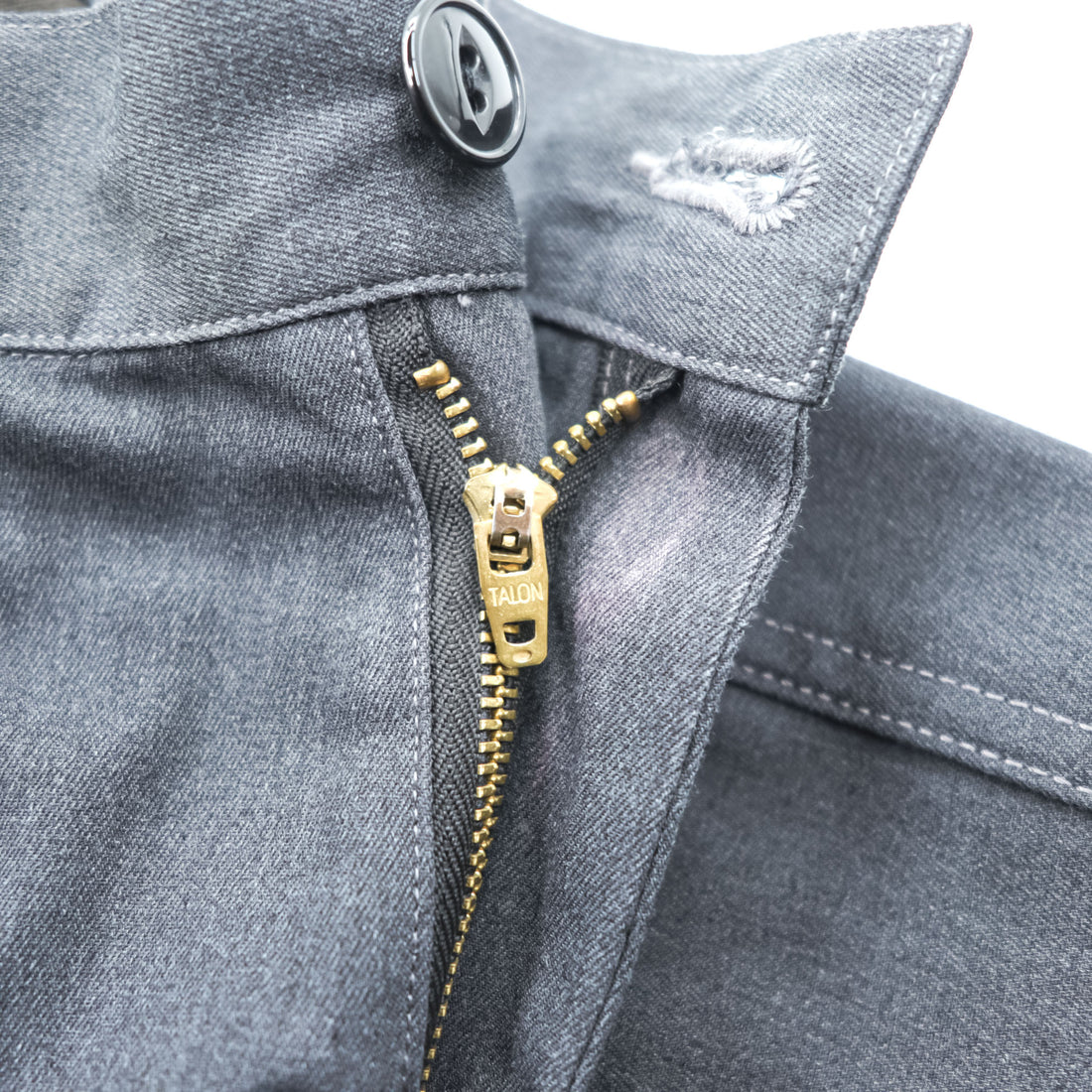 SUGAR CANE Made in Japan Wide 2-Tuck Pleated Work Chino Pants Gray M TALON Zip SC42210 FICTION ROMANCE