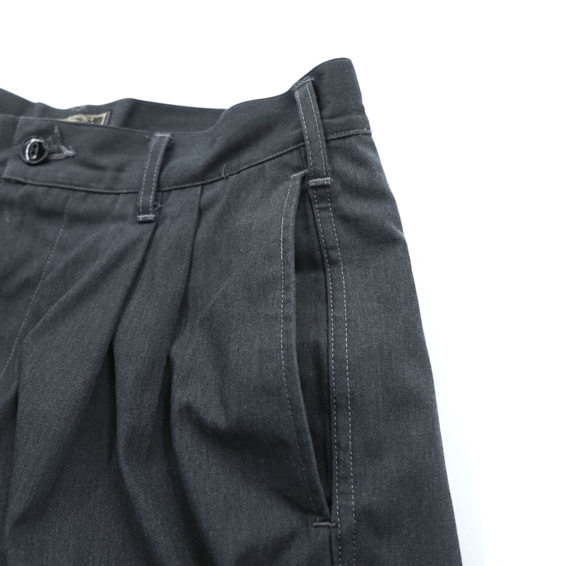 SUGAR CANE Made in Japan Wide 2-Tuck Pleated Work Chino Pants Gray M TALON Zip SC42210 FICTION ROMANCE