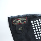 RRL ( Ralph Lauren ) ストール Double RL GEOMETRIC DOT STOLE 大判 スカーフ バンダナ 総柄 ドット 幾何学 ブラック インド製