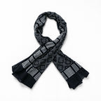 RRL ( Ralph Lauren ) ストール Double RL GEOMETRIC DOT STOLE 大判 スカーフ バンダナ 総柄 ドット 幾何学 ブラック インド製