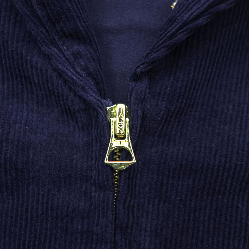 FFA Corduroy Jacket Navy Zip Work Jacket Indiana Colombia Chain Stitch