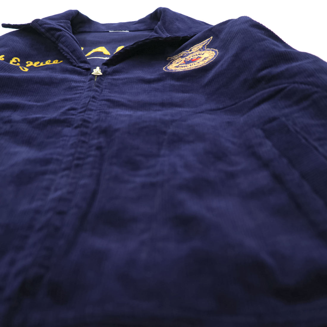 FFA Corduroy Jacket Navy Zip Work Jacket Indiana Colombia Chain Stitch