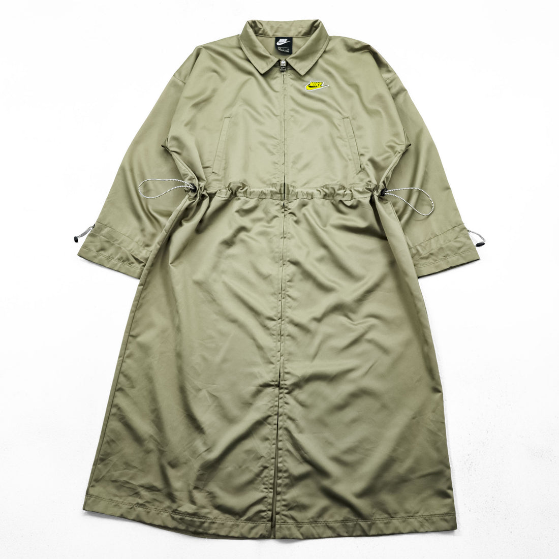 NIKE サテン ロングコート ウエスト ドローコード 風車  Icon Clash Satin Long Jacket CU5974-342