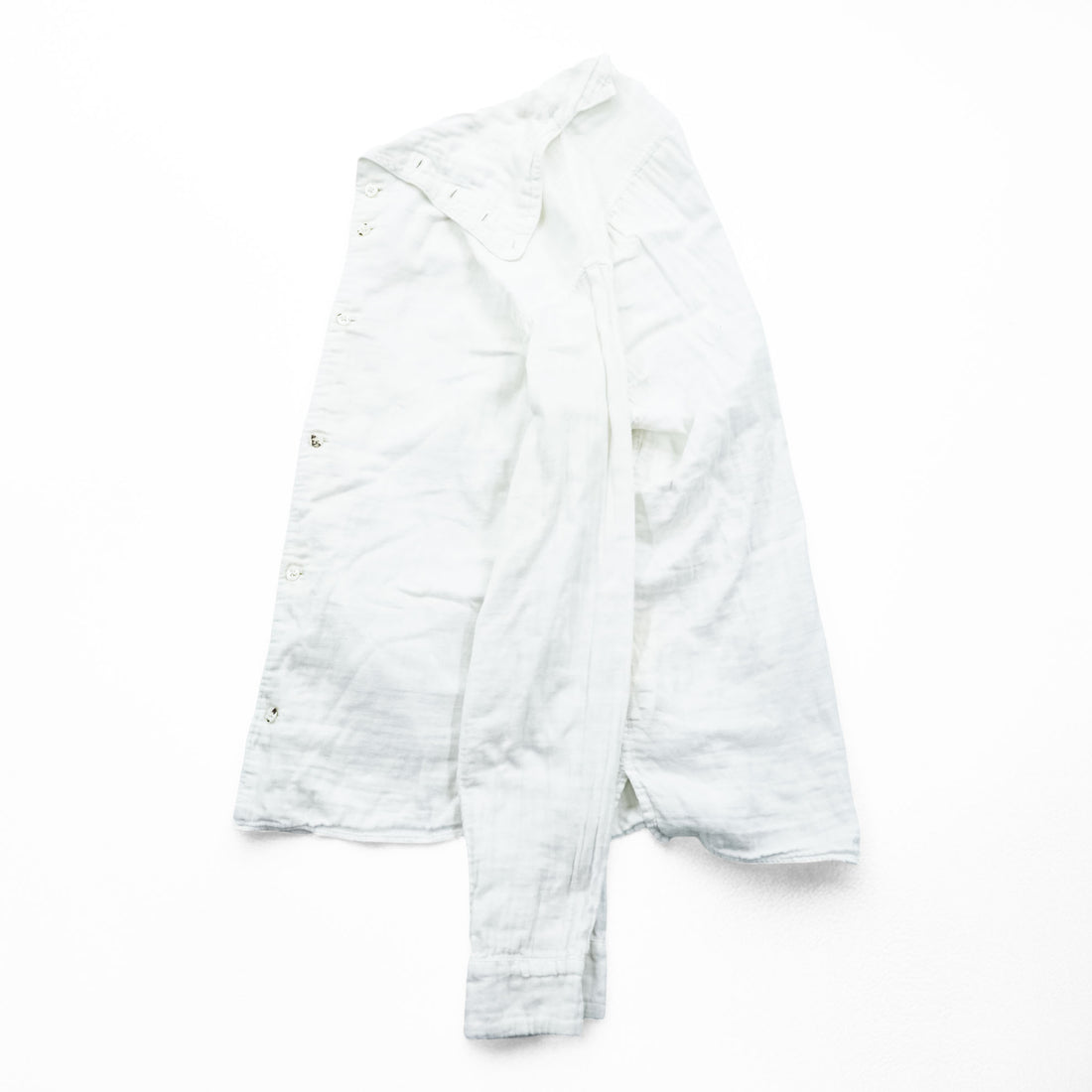 KAPITAL Japan Made Hi-neck Gauze Long-Sleeve Shirt, Size L, White