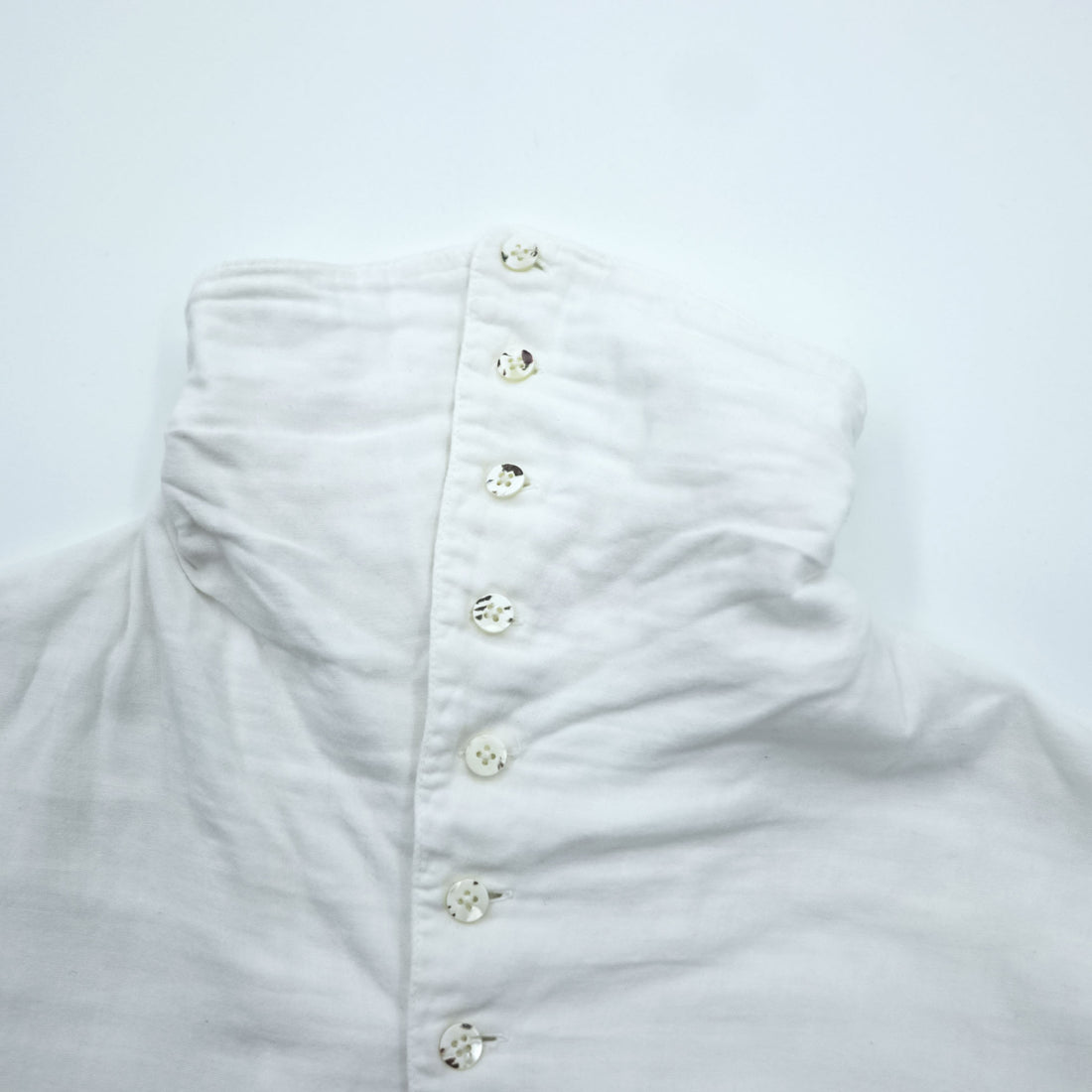 KAPITAL Japan Made Hi-neck Gauze Long-Sleeve Shirt, Size L, White