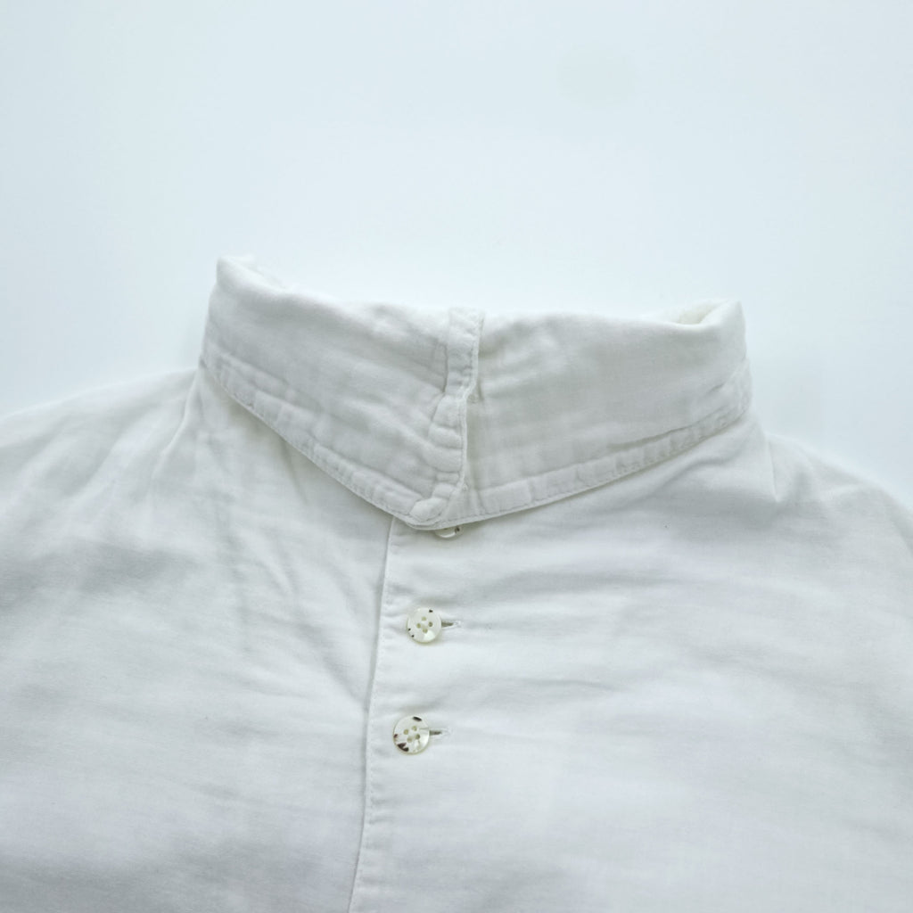 KAPITAL Japan Made Hi-neck Gauze Long-Sleeve Shirt, Size L, White