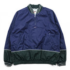 NIKE 90s Vintage Half-Zip Track Jacket, Jersey, Size L, Green/Blue, Center Swoosh, Silver Tag