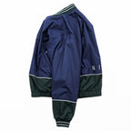 NIKE 90s Vintage Half-Zip Track Jacket, Jersey, Size L, Green/Blue, Center Swoosh, Silver Tag