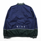 NIKE 90s Vintage Half-Zip Track Jacket, Jersey, Size L, Green/Blue, Center Swoosh, Silver Tag