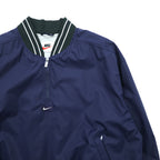 NIKE 90s Vintage Half-Zip Track Jacket, Jersey, Size L, Green/Blue, Center Swoosh, Silver Tag