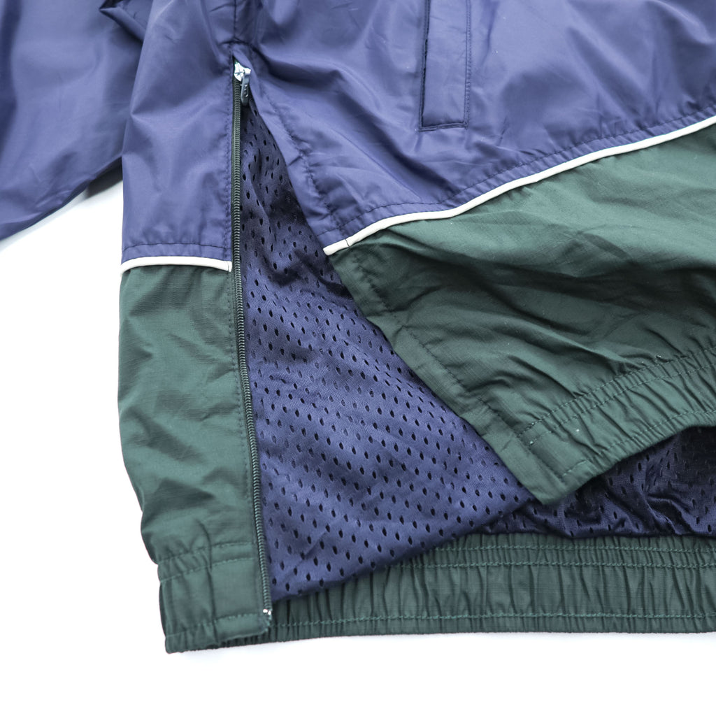 NIKE 90s Vintage Half-Zip Track Jacket, Jersey, Size L, Green/Blue, Center Swoosh, Silver Tag