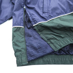 NIKE 90s Vintage Half-Zip Track Jacket, Jersey, Size L, Green/Blue, Center Swoosh, Silver Tag