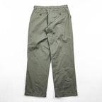 LANDS' END 2タック ワイド チノパンツ スラックス L ベージュ プリーツ ダブルカフス TRADITIONAL FIT