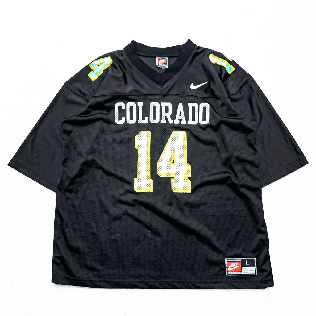 Nike Team Sports Football Jersey Black Mesh Made in USA Size L